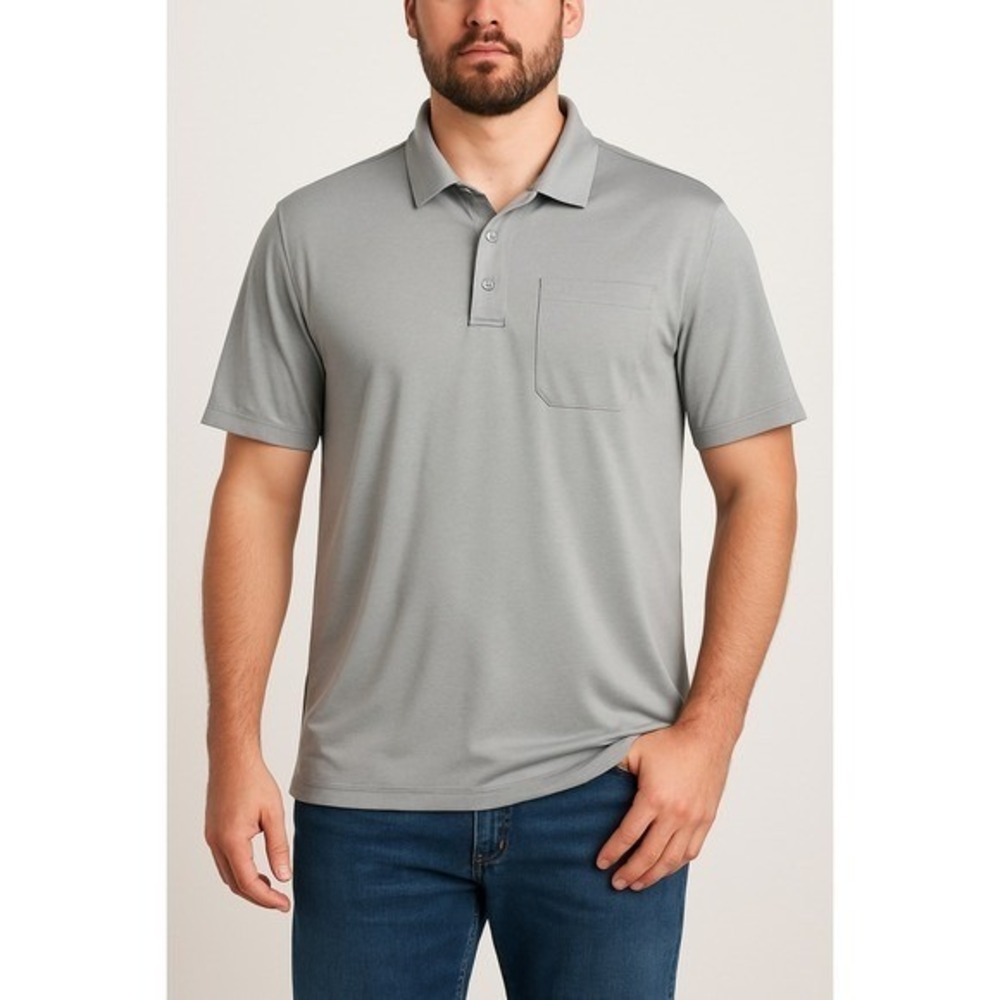 Duluth Trading Co Performance Polo‎ Shirt Gray Golf Activewear Moisture-Wick XL